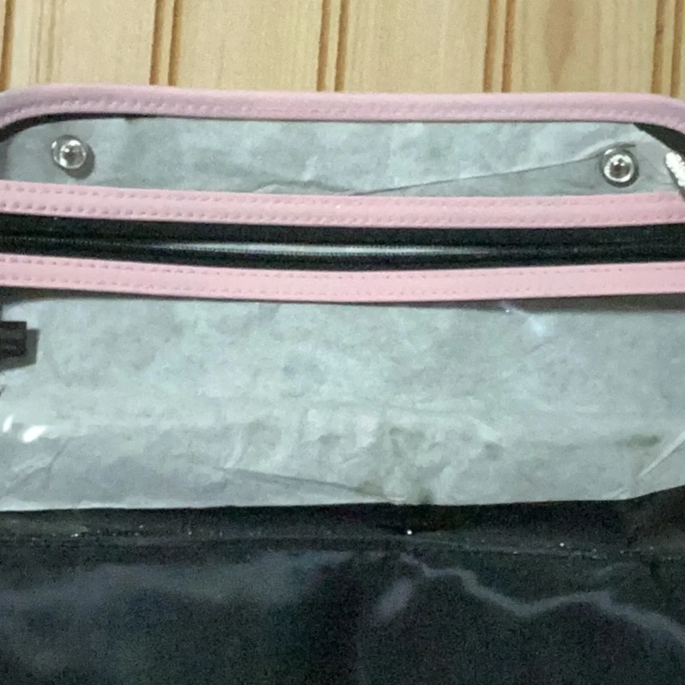 Lancôme Pink & Black Zippered Travel Makeup‎ Cosmetic Case Bag NWT